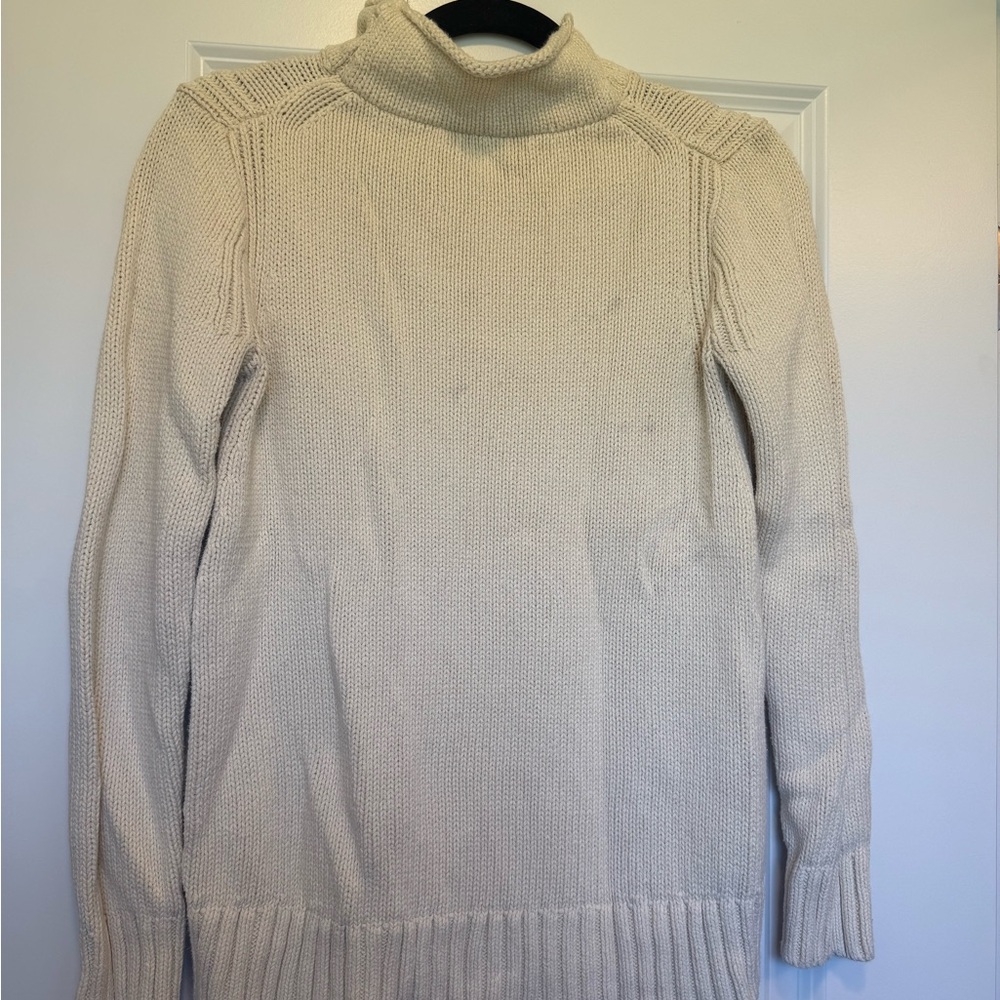 Women's Cream Turtleneck Sweater